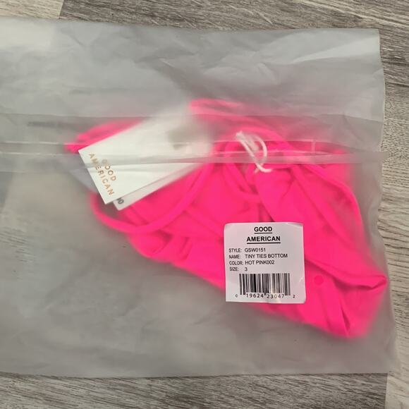 NWT Good American Tiny Ties Bottom Hot Pink - Picture 3 of 3